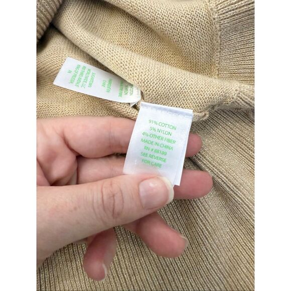 Lilly Pulitzer Girls Gold Metallic Holiday Amara Pullover Sweater Dress Bow M - Picture 3 of 5